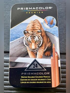 Prismacolor Premier Watercolor Pencils 24-Count Water-Soluble Multicolor Tin